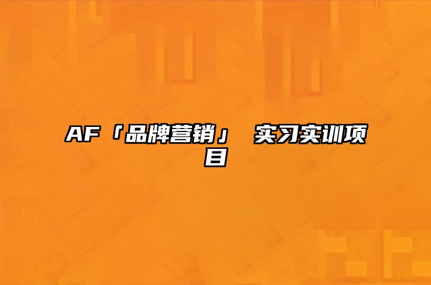 AF「品牌营销」 实习实训项目