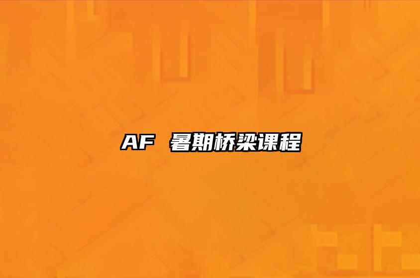 AF 暑期桥梁课程