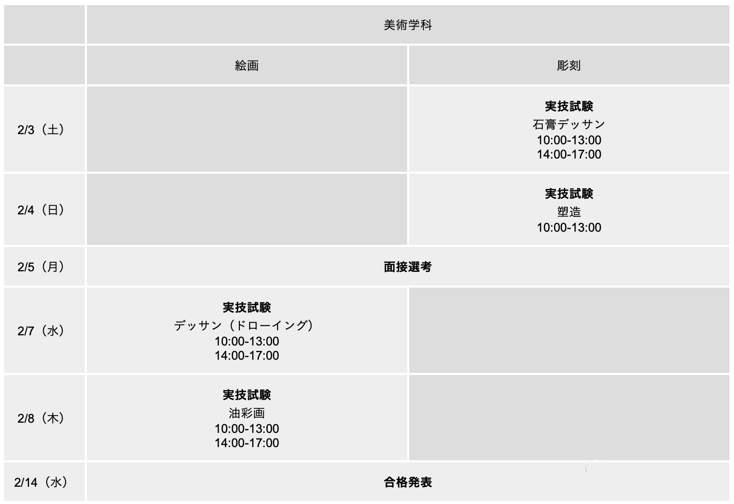 12月日本艺术院校入学考试总汇一览