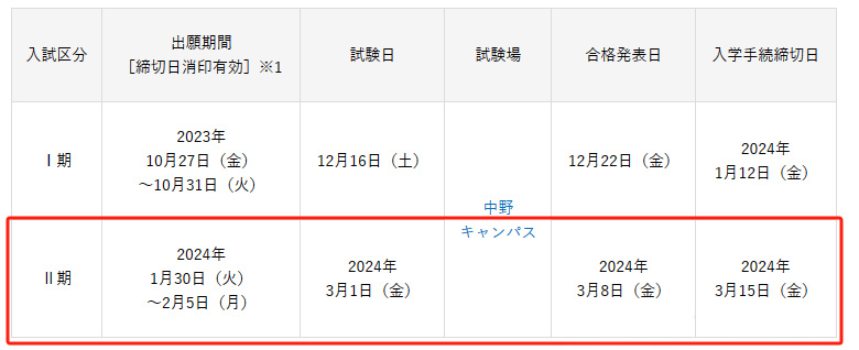 2月日本主流美大出愿时间一览