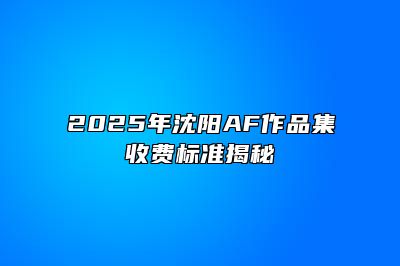 2025年沈阳AF作品集收费标准揭秘 