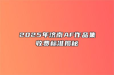 2025年济南AF作品集收费标准揭秘 