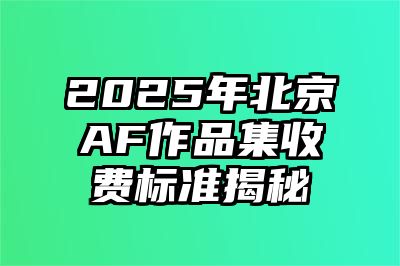 2025年北京AF作品集收费标准揭秘 