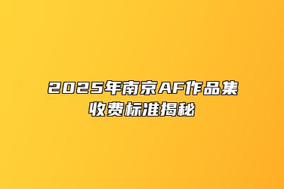 2025年南京AF作品集收费标准揭秘