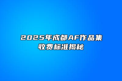 2025年成都AF作品集收费标准揭秘 